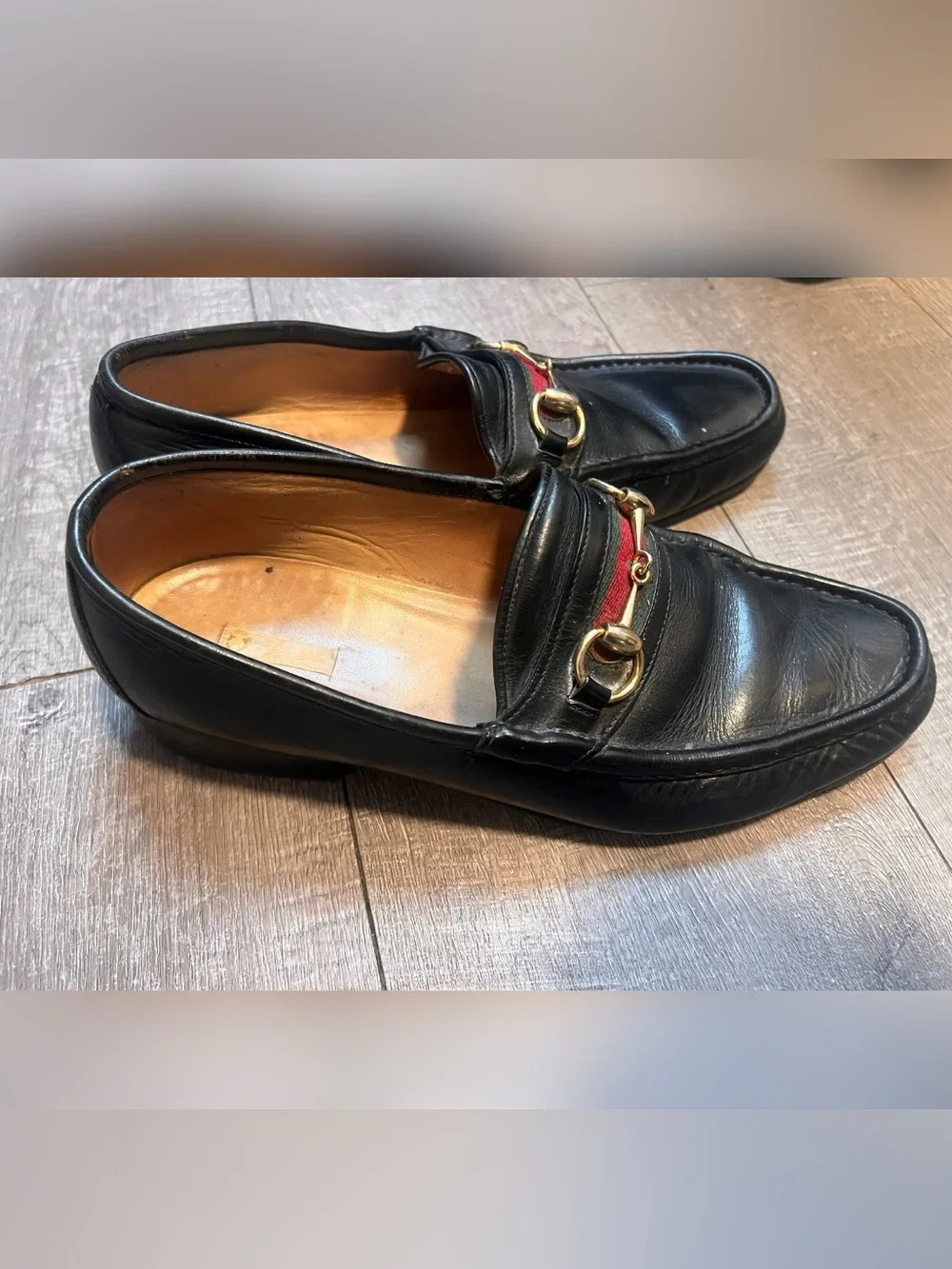 Gucci Horsebit Loafers Men 11.5 Black Leather Slip-On Snaffle Dress Shoes Italy